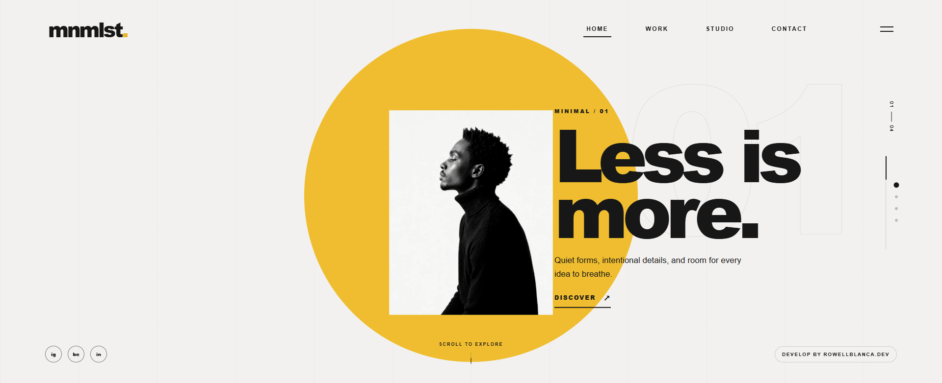creative — Minimalist Dynamic Scroll Experience
